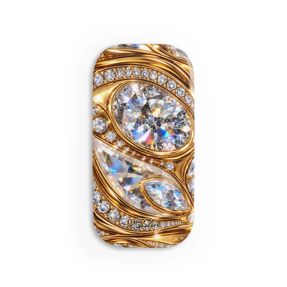Luxury Liquid Gold & Diamonds DECO Signature Phone Grip & Stand