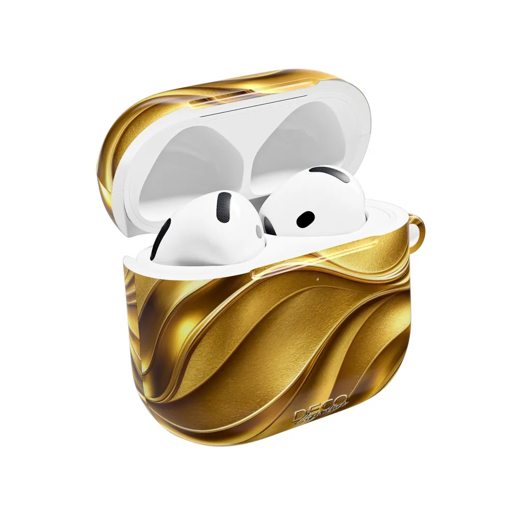 Luxury Liquid Gold Texture DECO Signature AirPod Case
