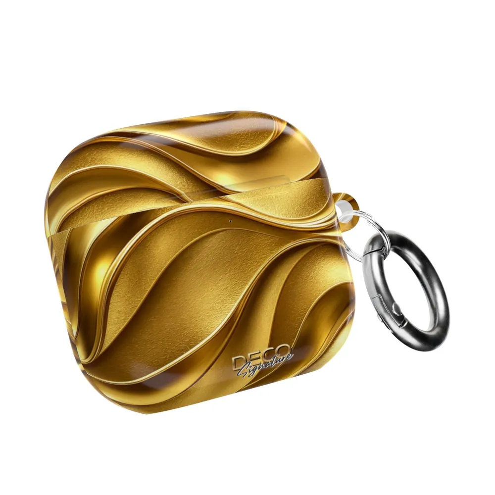 Luxury Liquid Gold Texture DECO Signature AirPod Case