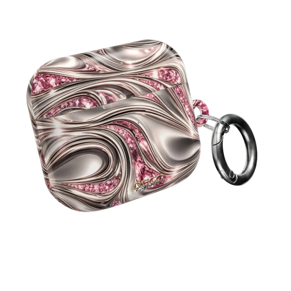Luxury Liquid Platinum & Pink Diamonds DECO Signature AirPod Case