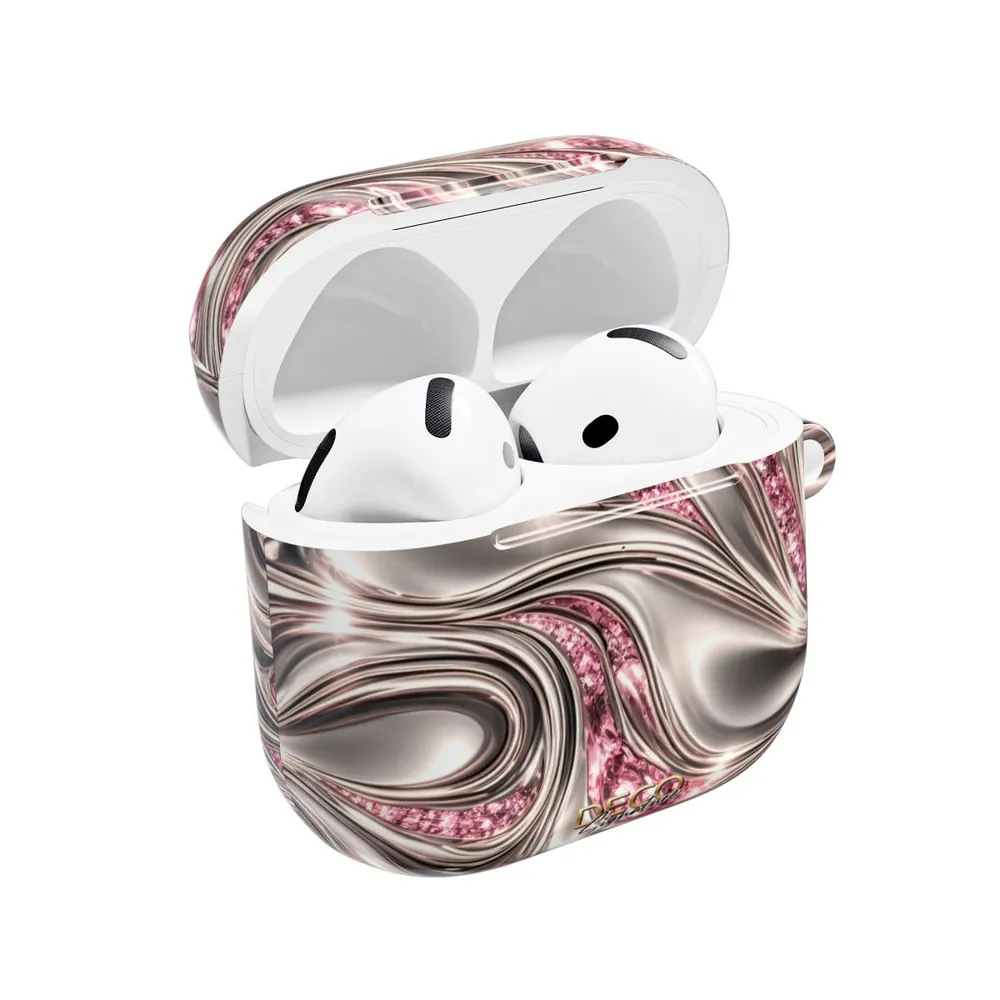 Luxury Liquid Platinum & Pink Diamonds DECO Signature AirPod Case