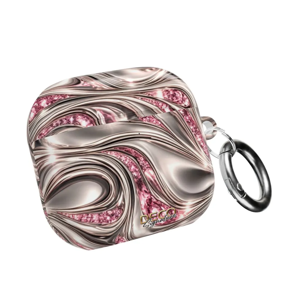 Luxury Liquid Platinum & Pink Diamonds DECO Signature AirPod Case