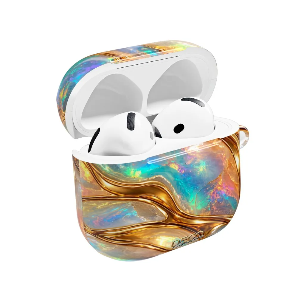 Luxury Opal & Gold DECO Signature AirPod Case