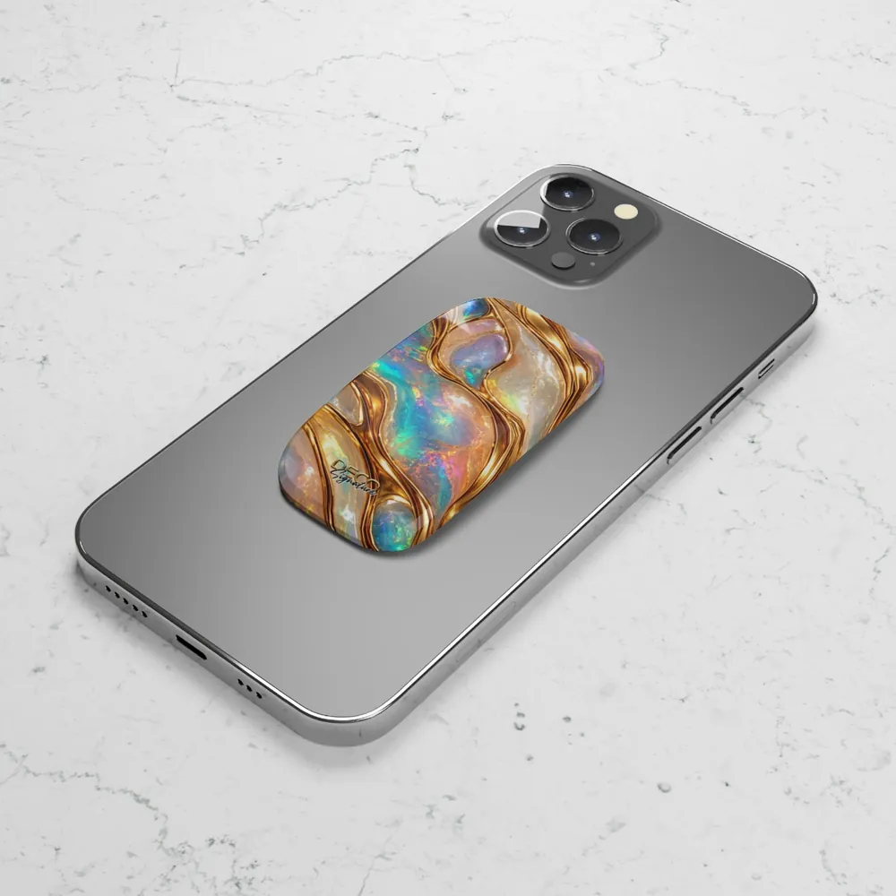 Luxury Opal & Gold DECO Signature Phone Grip & Stand