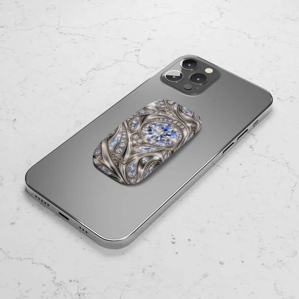 Luxury Platinum & Diamonds DECO Signature Phone Grip & Stand