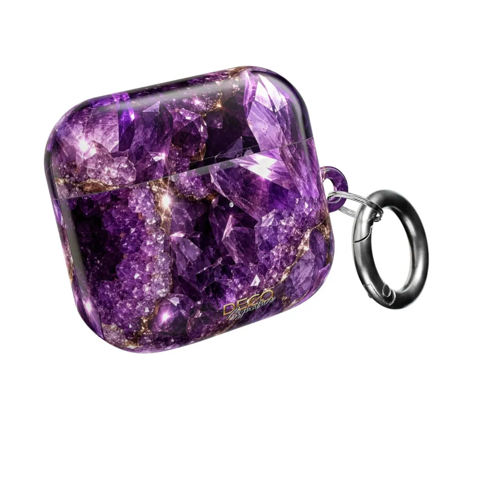 Luxury Sparkling Amethyst DECO Signature AirPod Case