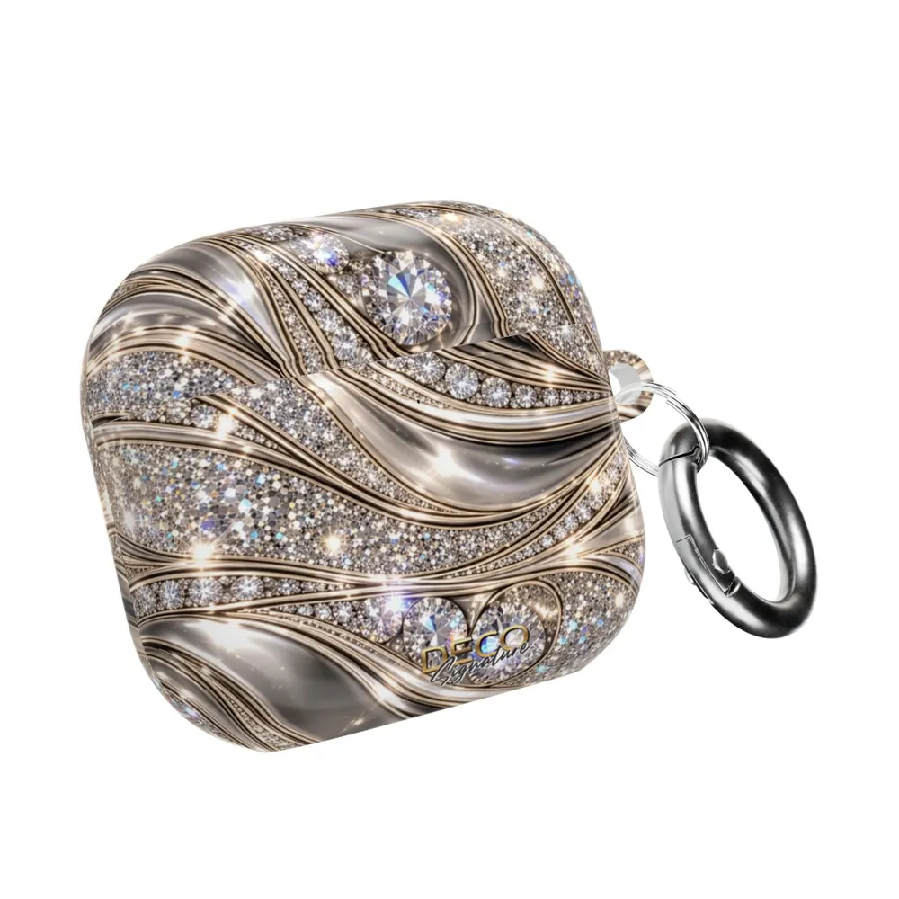 Luxury Sparkling Diamonds & Platinum DECO Signature AirPod Case
