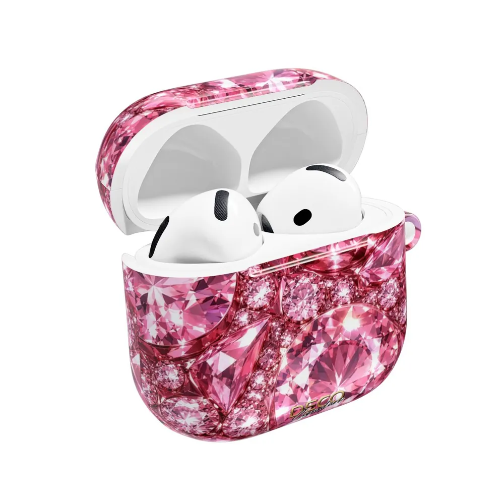 Luxury Sparkling Pink Diamonds DECO Signature AirPod Case