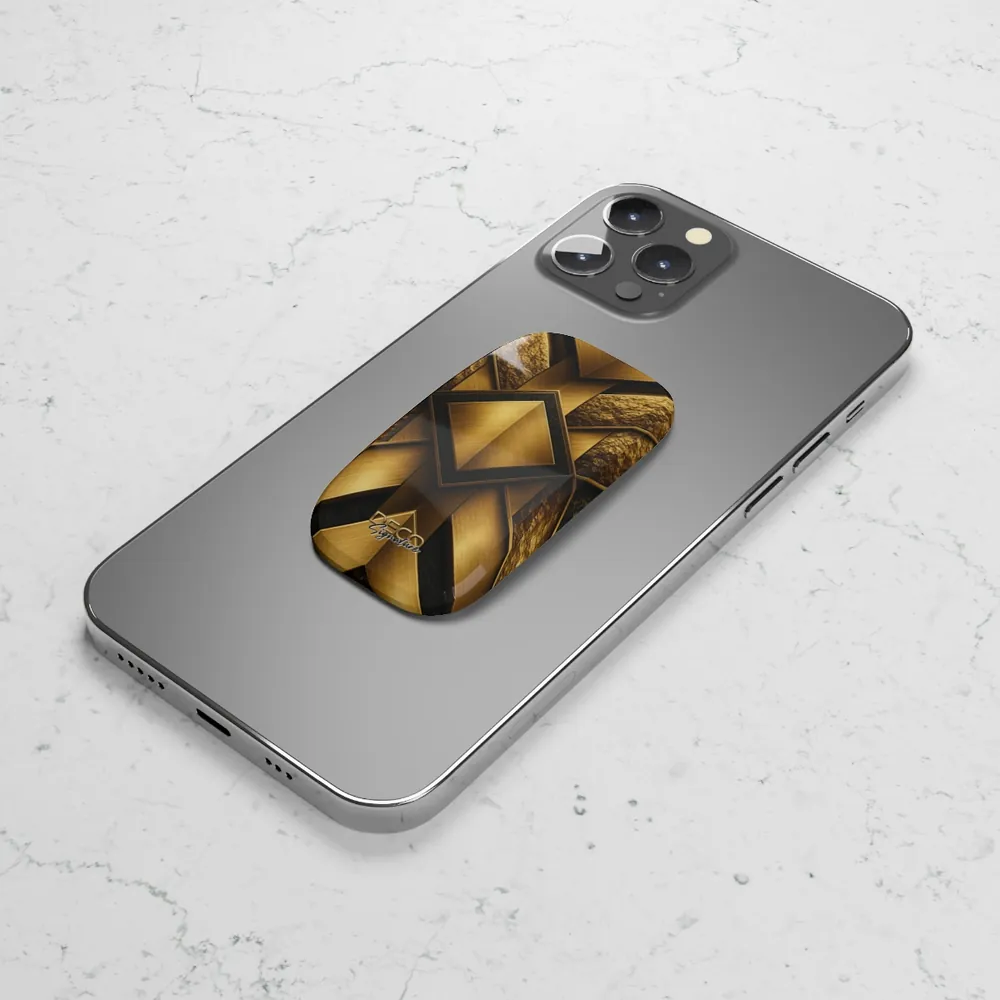Luxury Textured Gold DECO Signature Phone Grip & Stand
