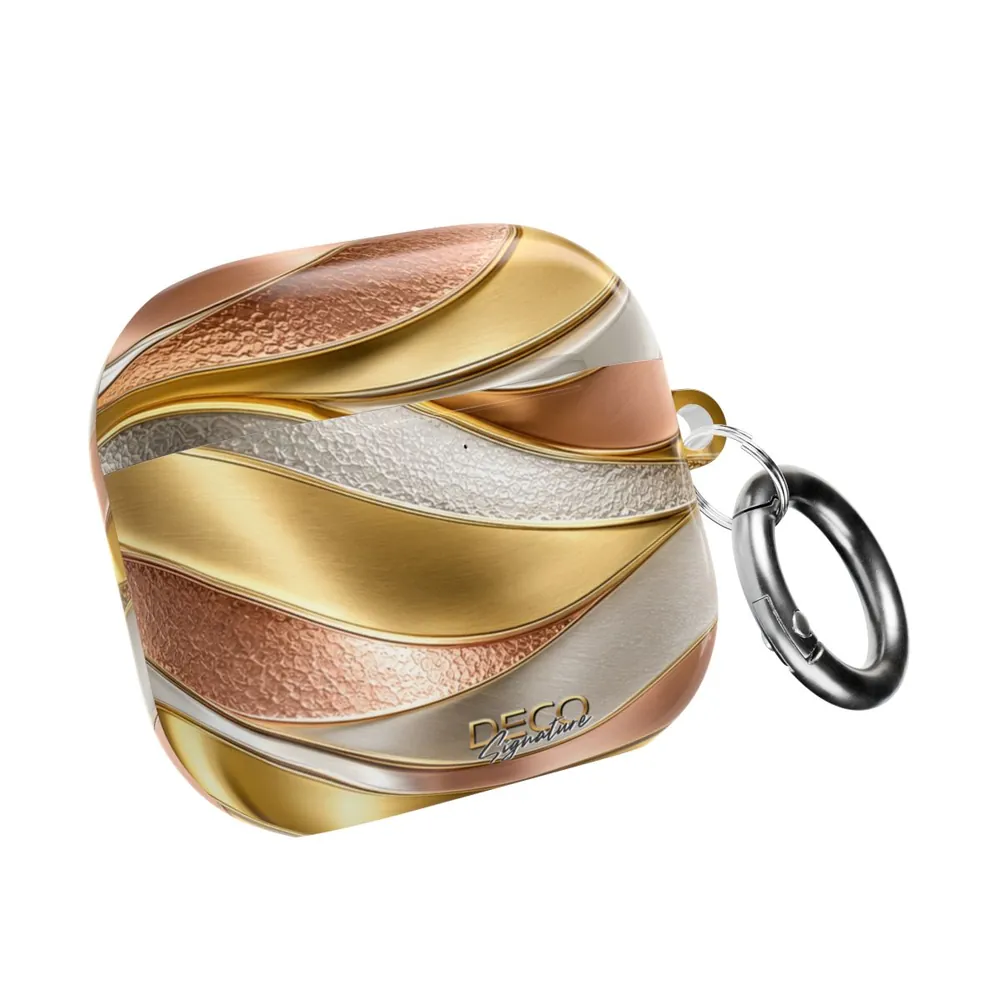 Luxury Textured White, Yellow & Rose Gold DECO Signature AirPod Case