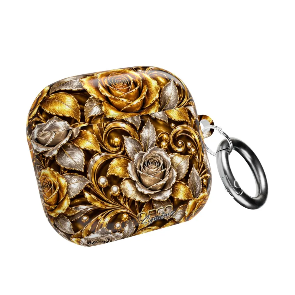Luxury White & Yellow Gold Roses DECO Signature AirPod Case