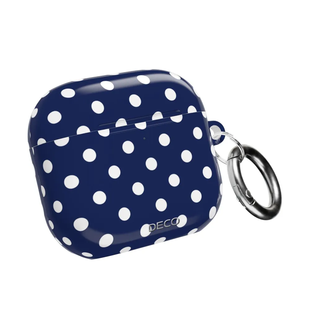 Navy Blue & White Polka Dots AirPod Case