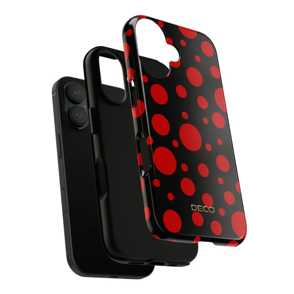 Black & Red Polka Dots Tough Phone Case