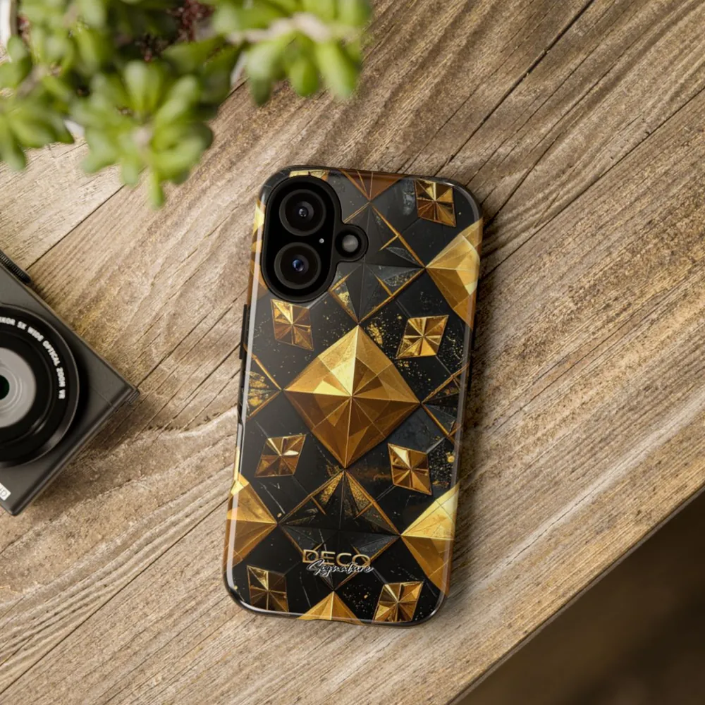 Luxury Black & Gold Tile DECO Signature Tough Phone Case