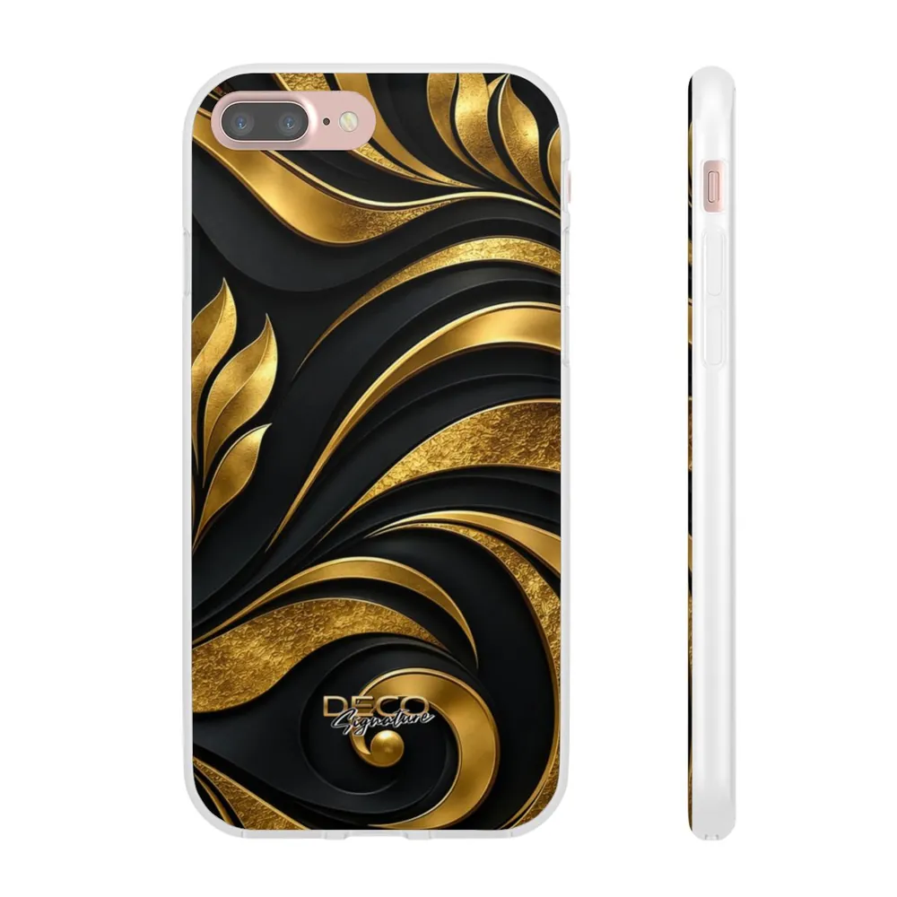 Luxury Textured Black & Gold Inlay DECO Signature Phone Case