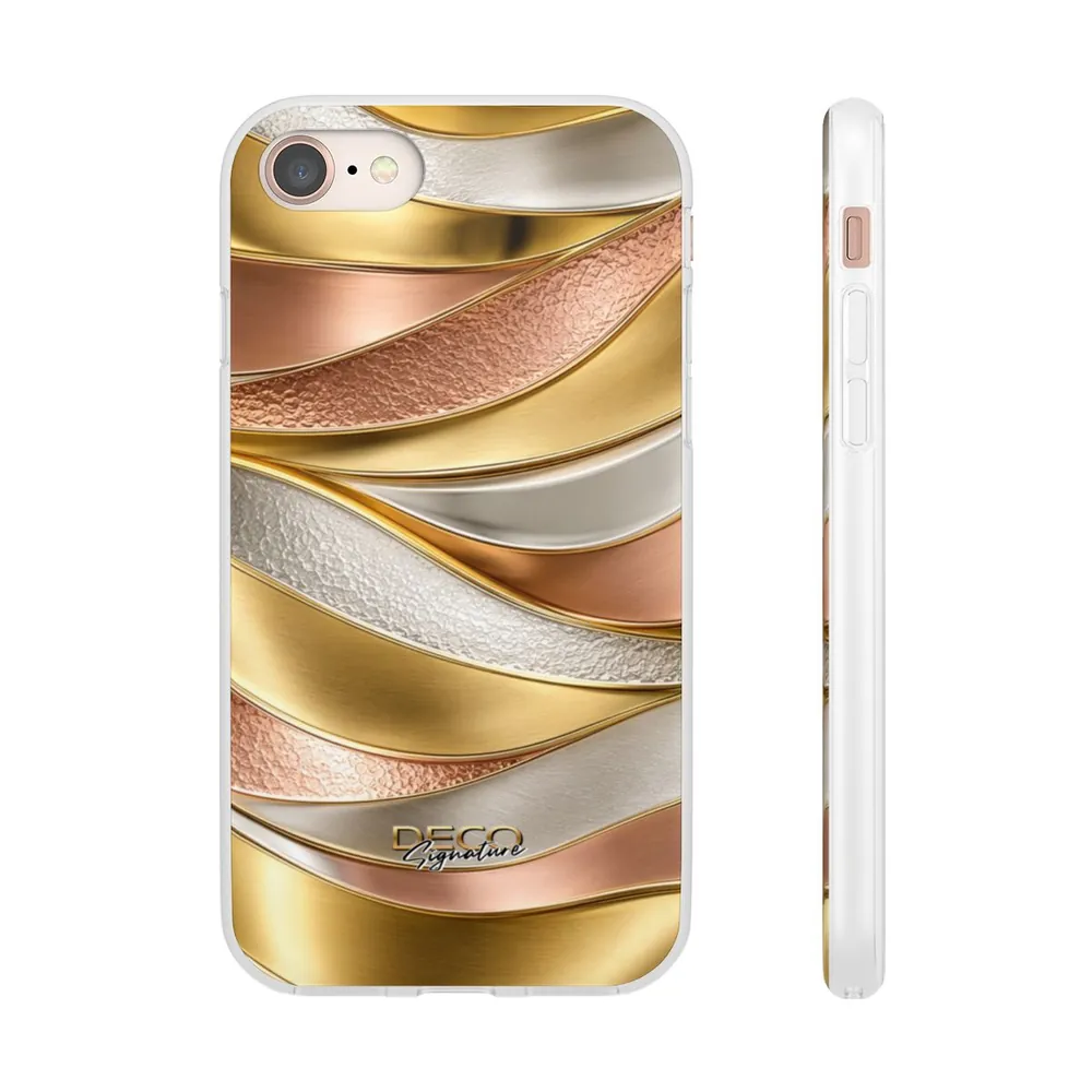 Luxury Textured White, Yellow & Rose Gold DECO Signature Phone Case