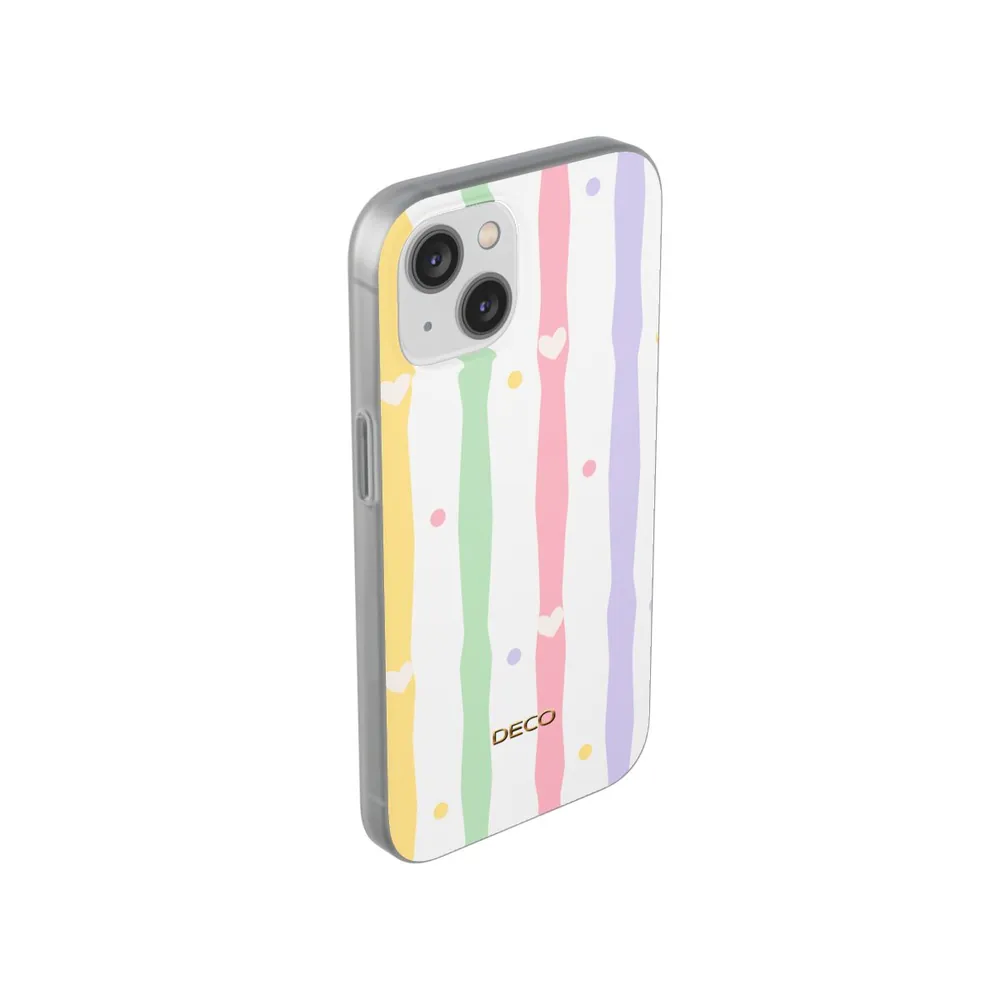 Pastel Heart Stripes Phone Case