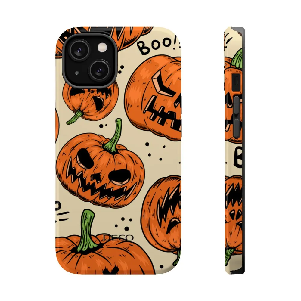 Pumpkin Terror Spooky Halloween MagSafe Impact-Resistant Phone Case