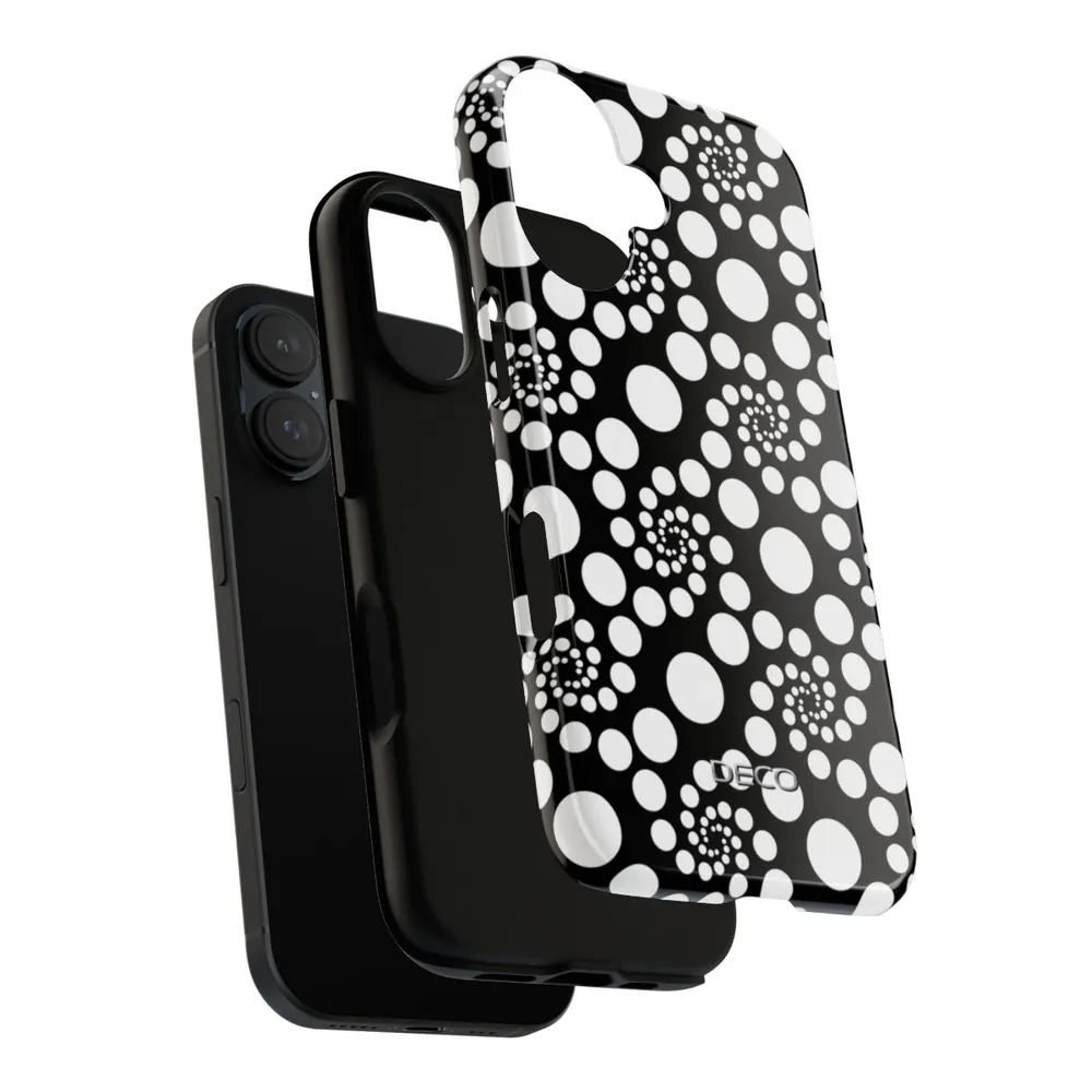 Black & White Twirly Polka Dots Tough Phone Case