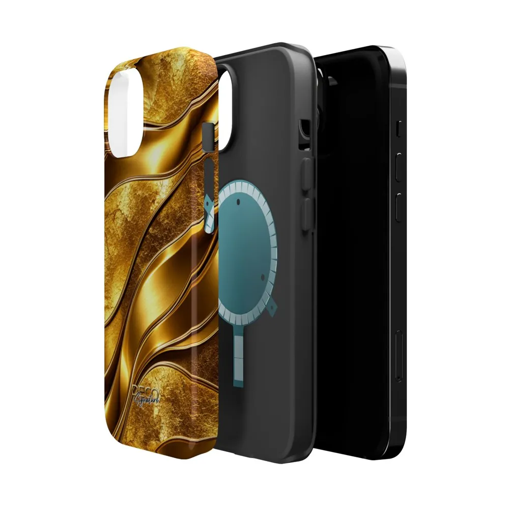 Luxury Gold Textures DECO Signature MagSafe Impact-Resistant Phone Case