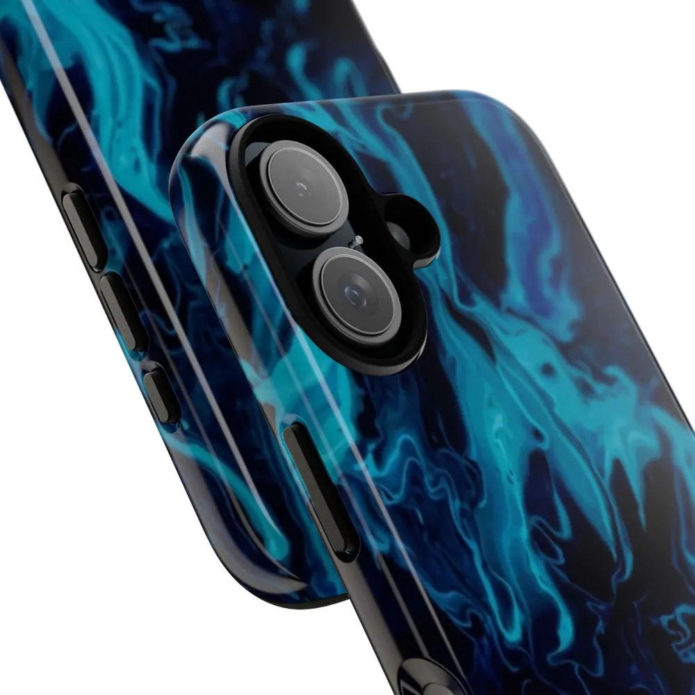 Shades of Blue Swirl Tough Phone Case