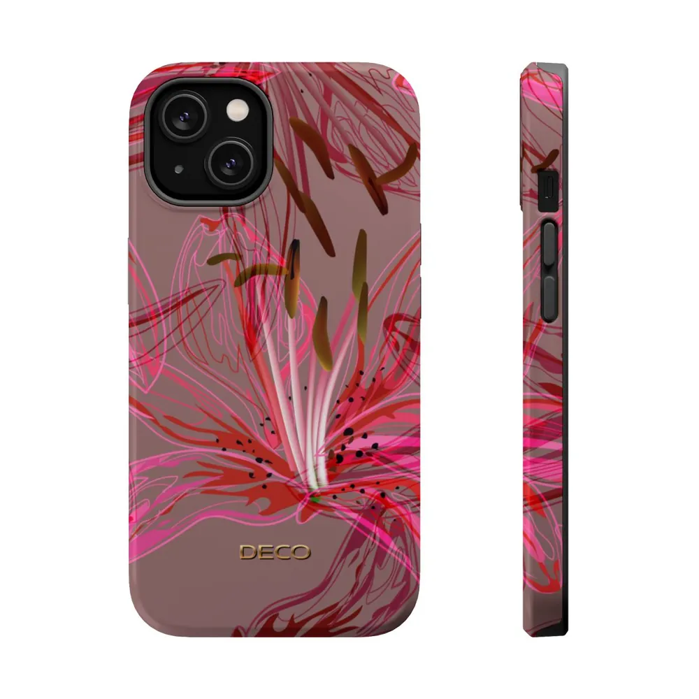 Stargazer Lily Floral MagSafe Impact-Resistant Phone Case