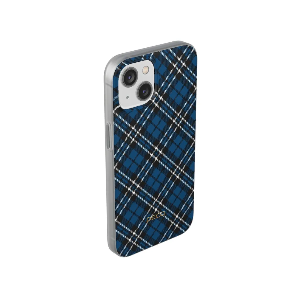 Blue Diagonal Tartan Plaid Phone Case