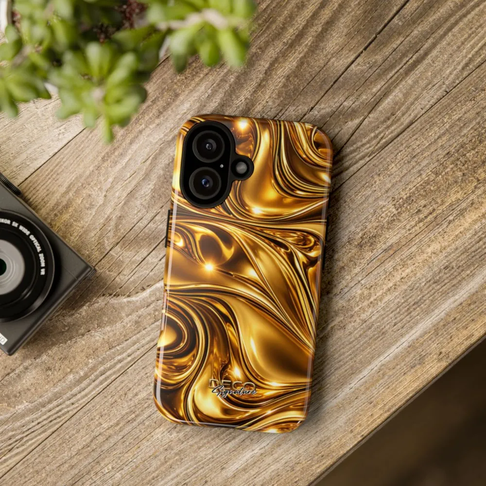 Luxury Liquid Gold DECO Signature Tough Phone Case