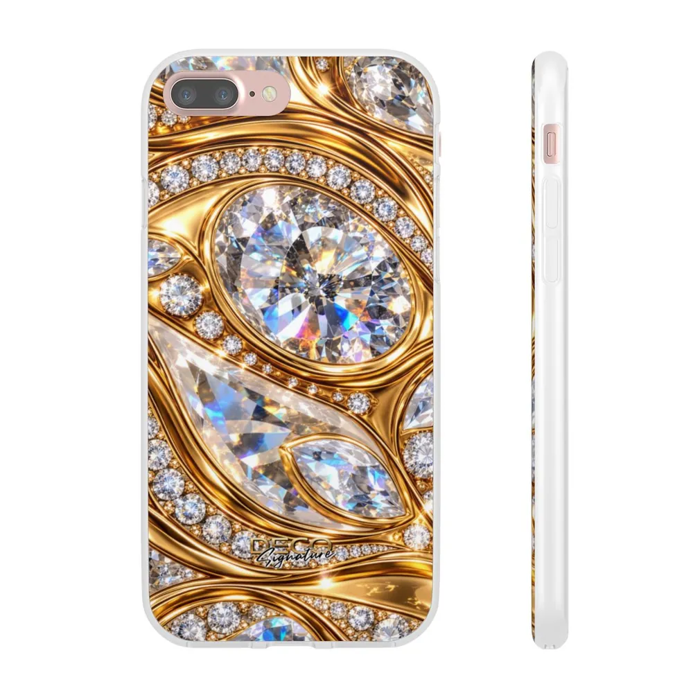 Luxury Liquid Gold & Diamonds DECO Signature Phone Case