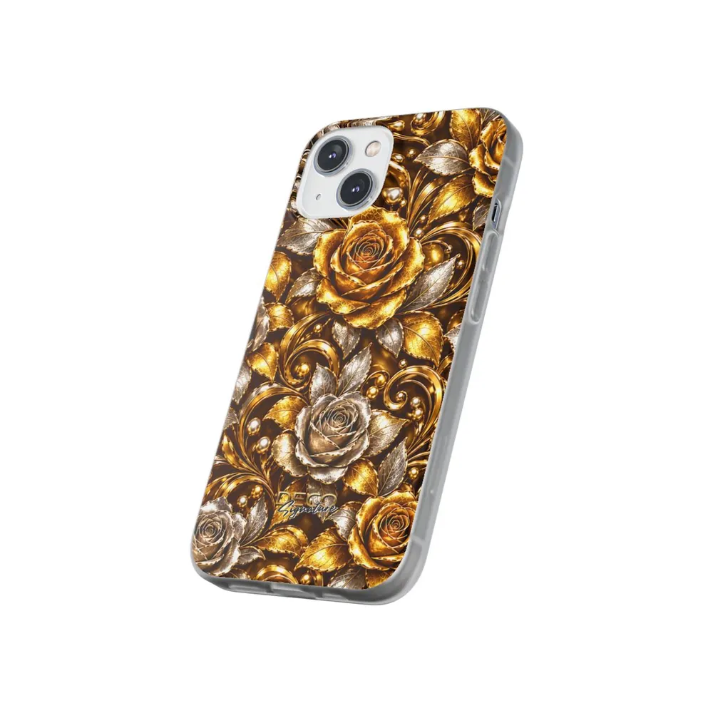 Luxury White & Yellow Gold Roses DECO Signature Phone Case
