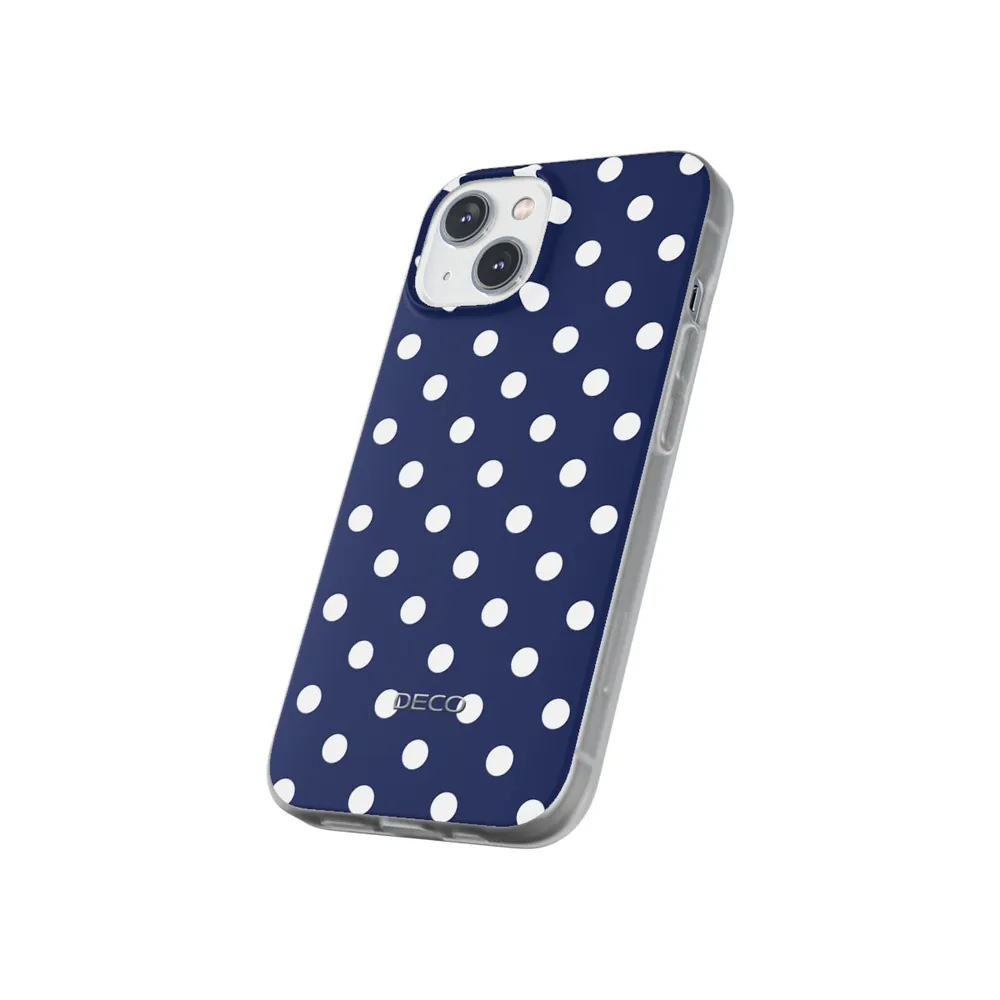 Navy Blue & White Polka Dots Phone Case