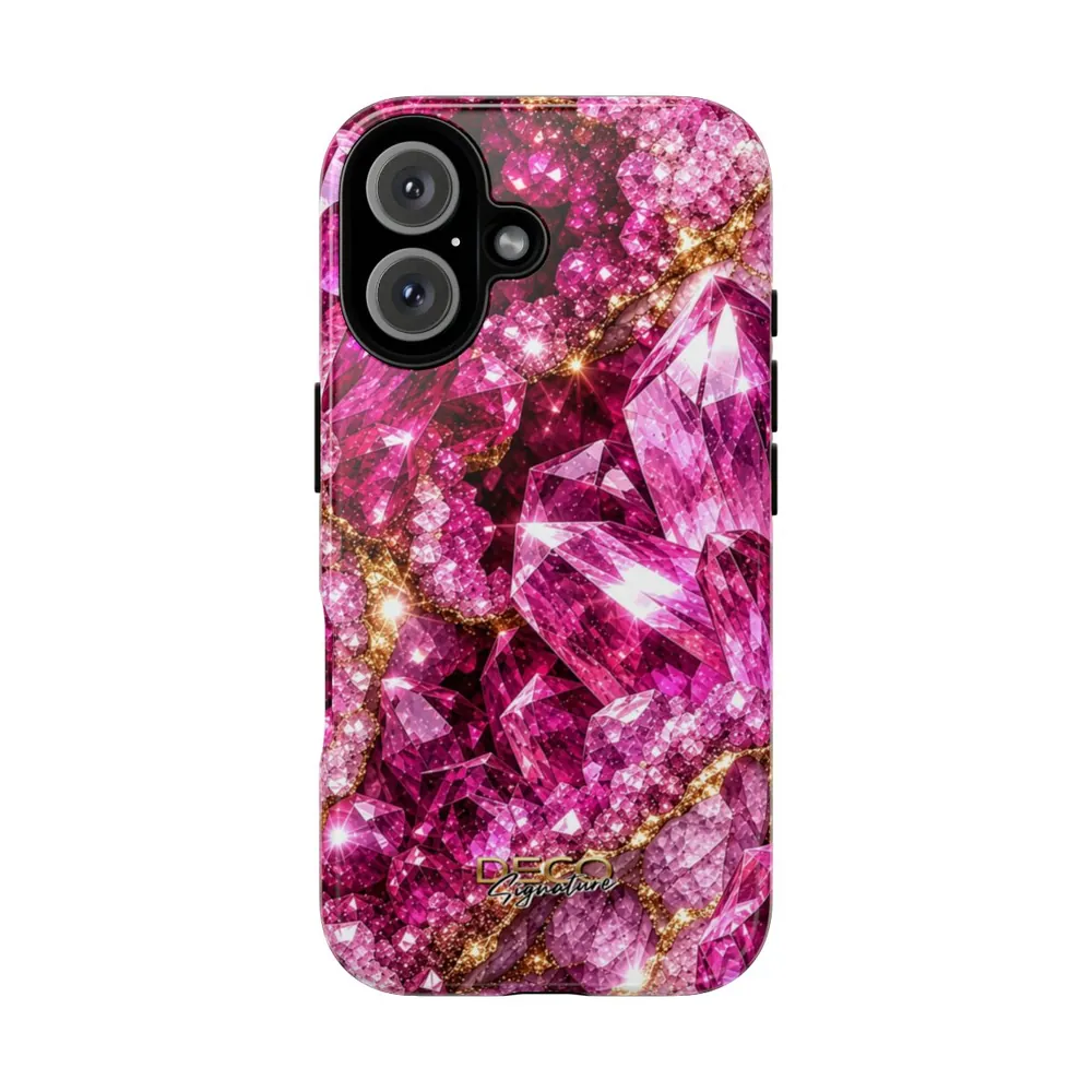 Luxury Sparkling Pink Sapphire DECO Signature Tough Phone Case
