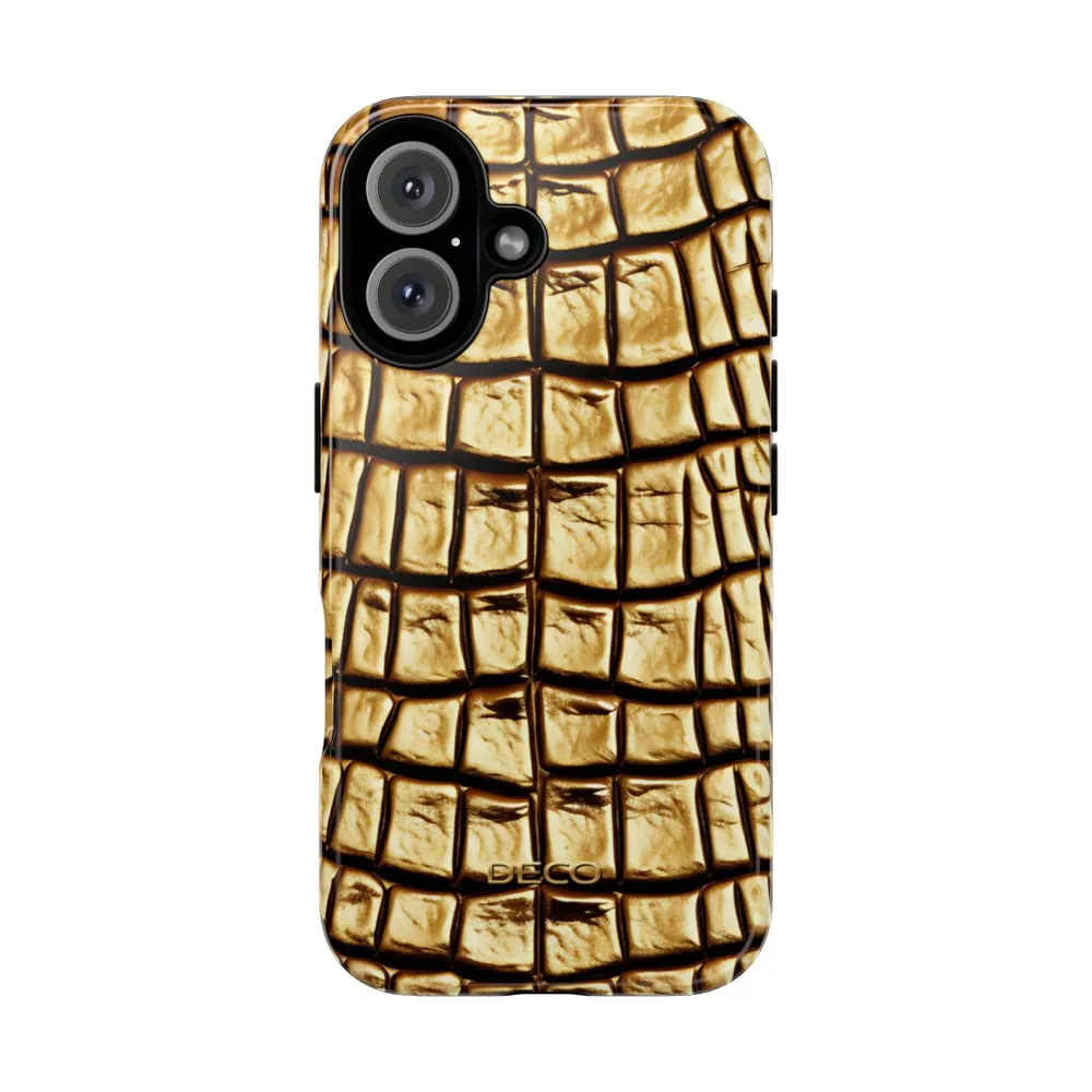 Gold Alligator Skin Tough Phone Case
