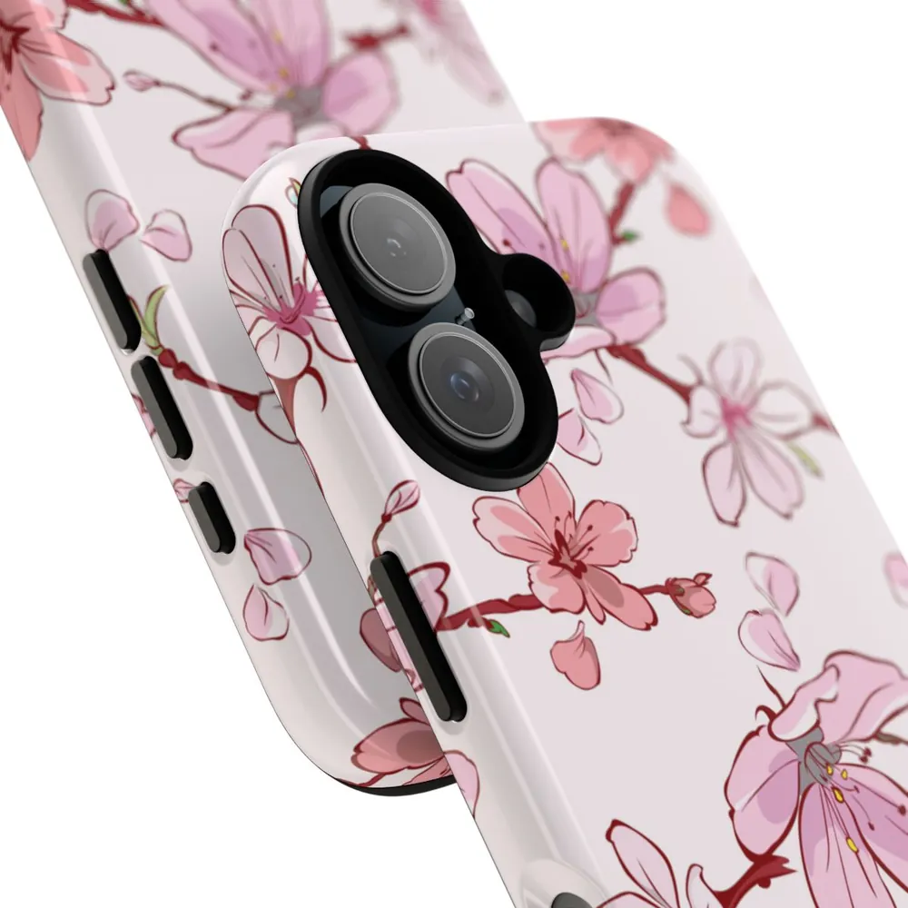 Pink Cherry Blossoms Floral Tough Phone Case