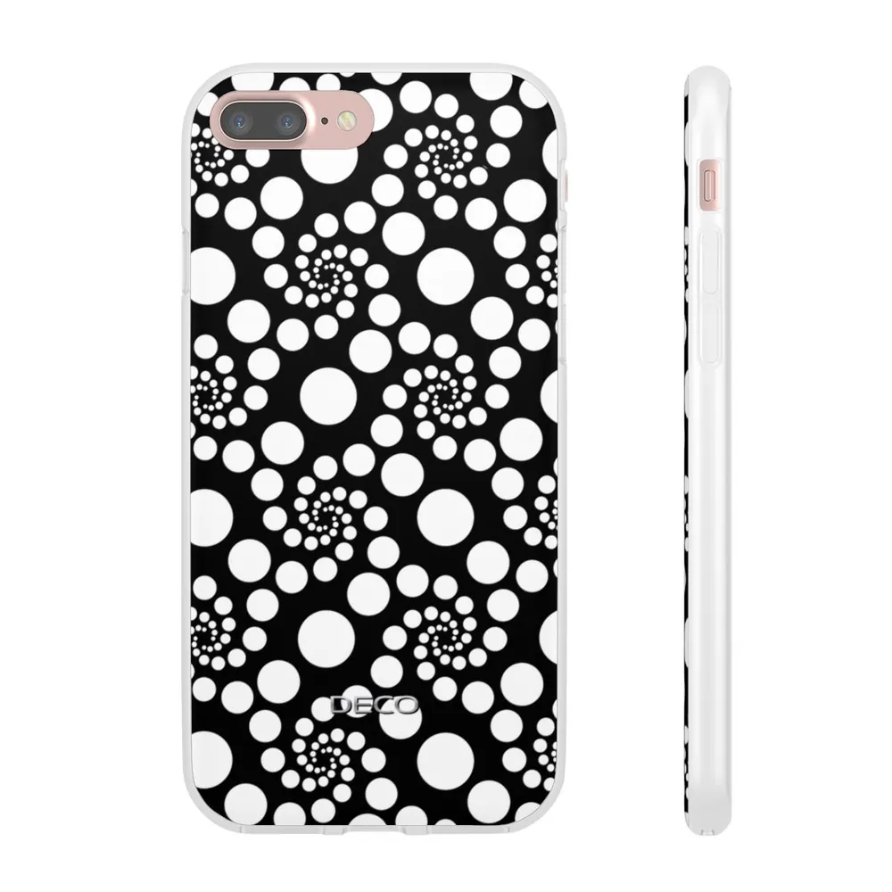 Black & White Twirly Polka Dots Phone Case