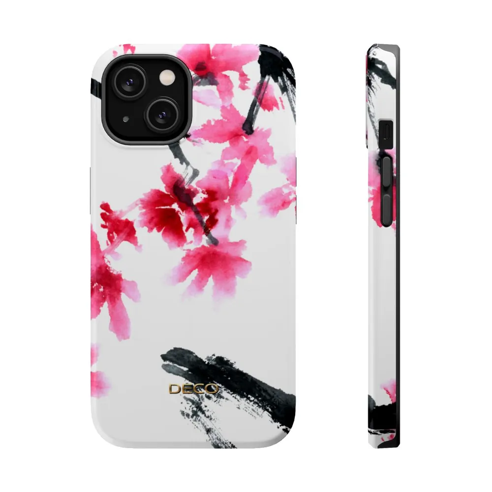 Watercolor Cherry Blossom Floral MagSafe Impact-Resistant Phone Case