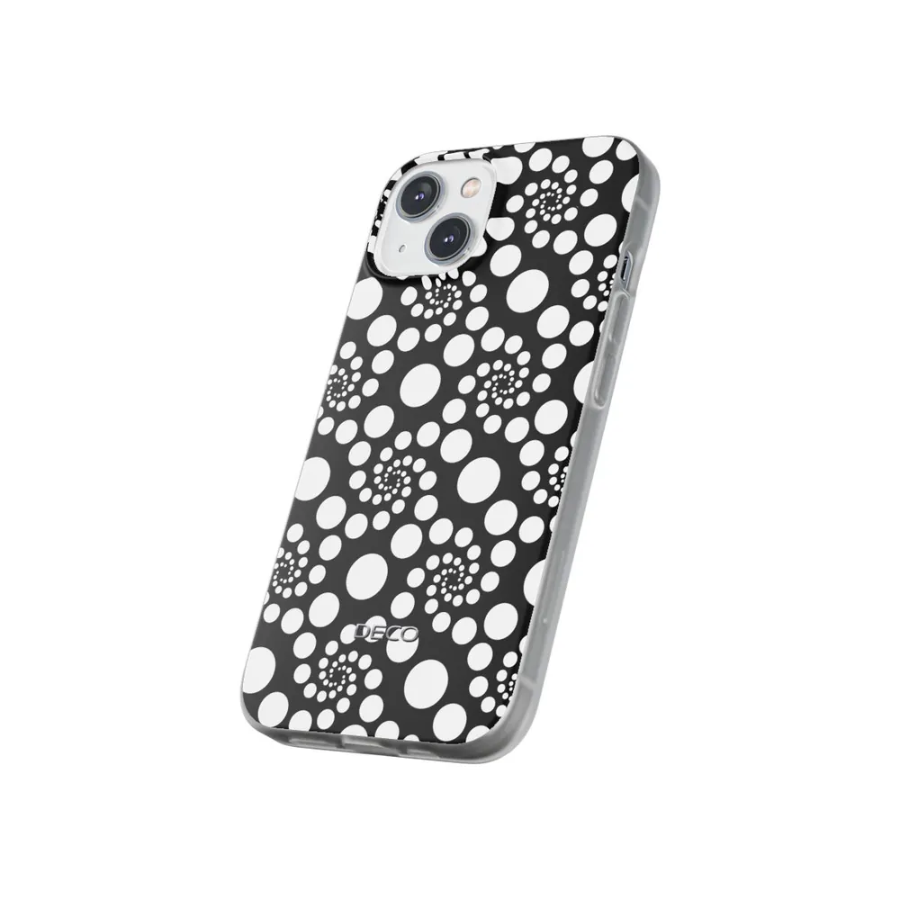 Black & White Twirly Polka Dots Phone Case