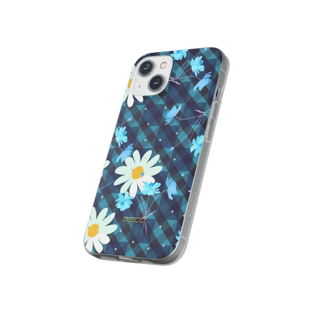 Daisy Blue Gingham Plaid Phone Case