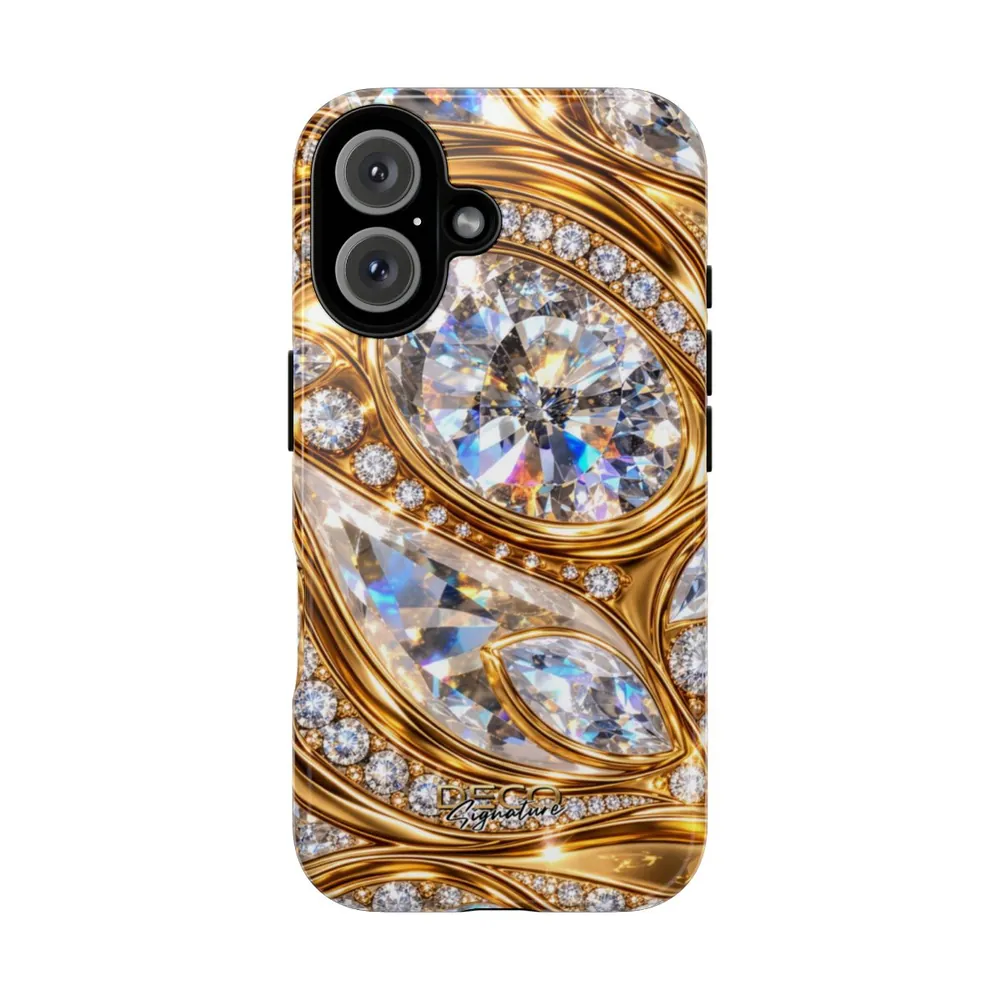 Luxury Liquid Gold & Diamonds DECO Signature Tough Phone Case