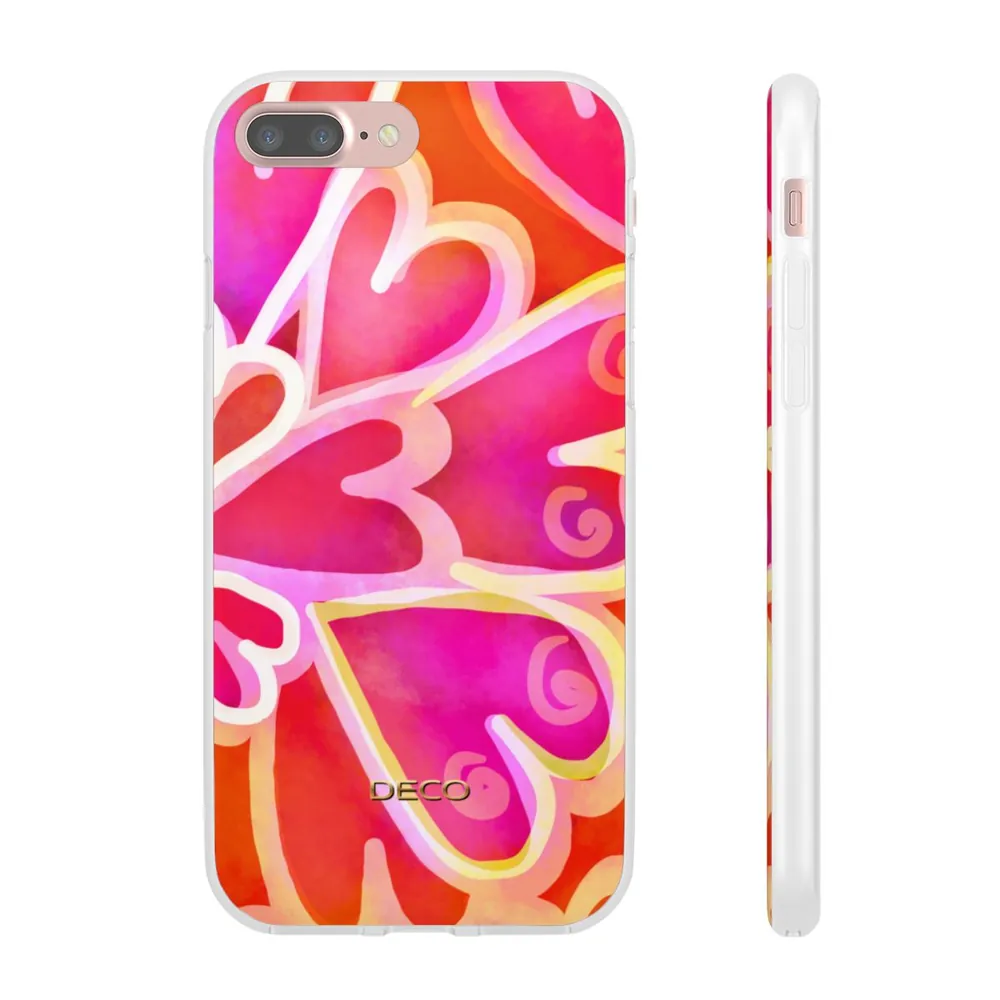 Painted Hearts Watercolor Phone Case
