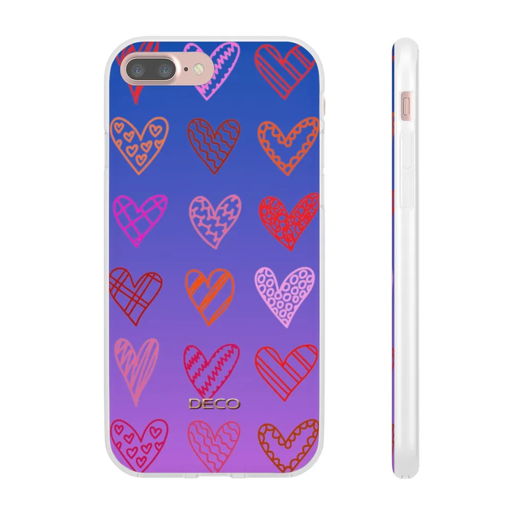 Rainbow Marker Hearts Phone Case