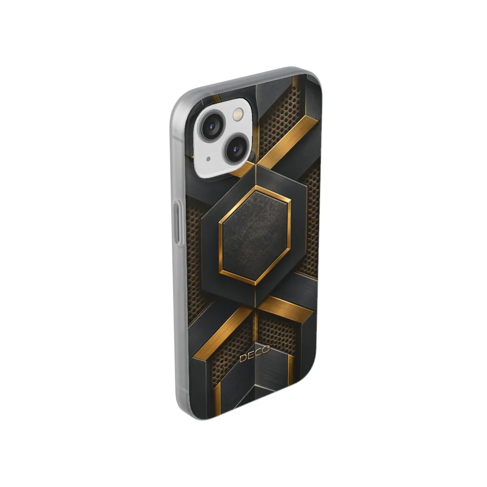 Industrial Brushed Black Metal & Brass Phone Case