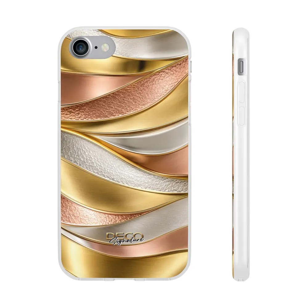 Luxury Textured White, Yellow & Rose Gold DECO Signature Phone Case