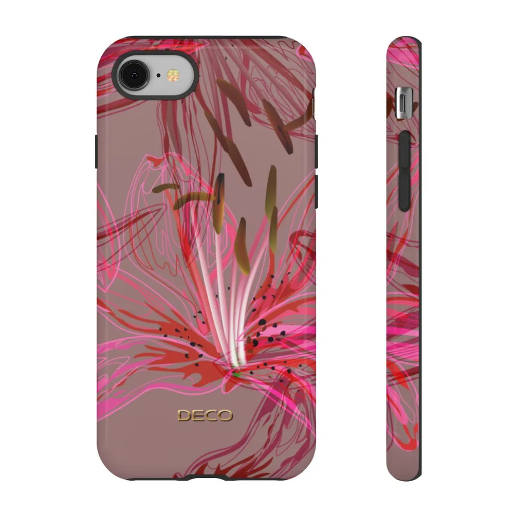 Stargazer Lily Floral Tough Phone Case