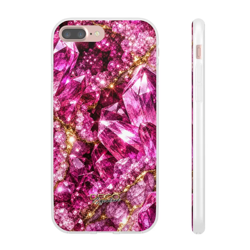 Luxury Sparkling Pink Sapphire DECO Signature Phone Case