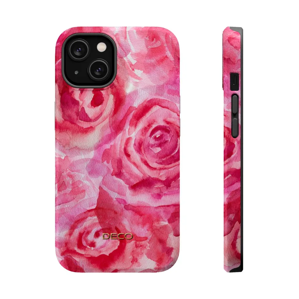 Watercolor Roses Floral MagSafe Impact-Resistant Phone Case
