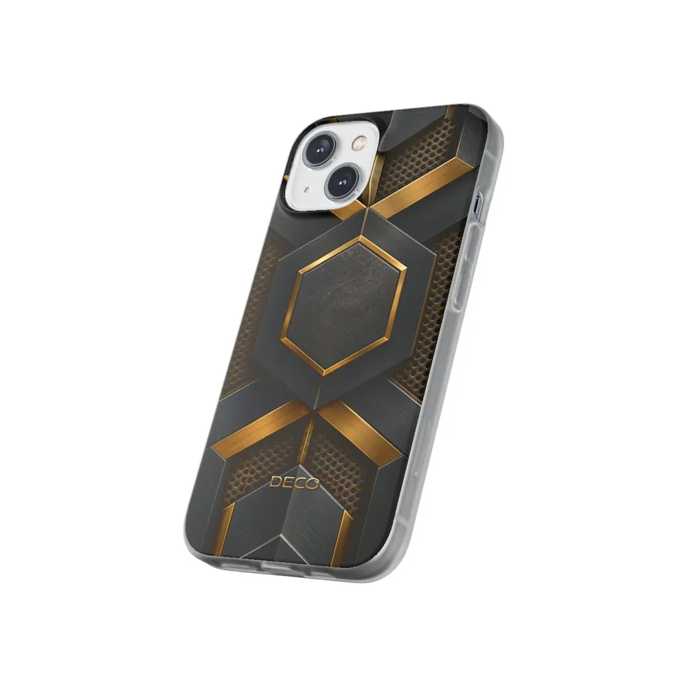 Industrial Brushed Black Metal & Brass Phone Case