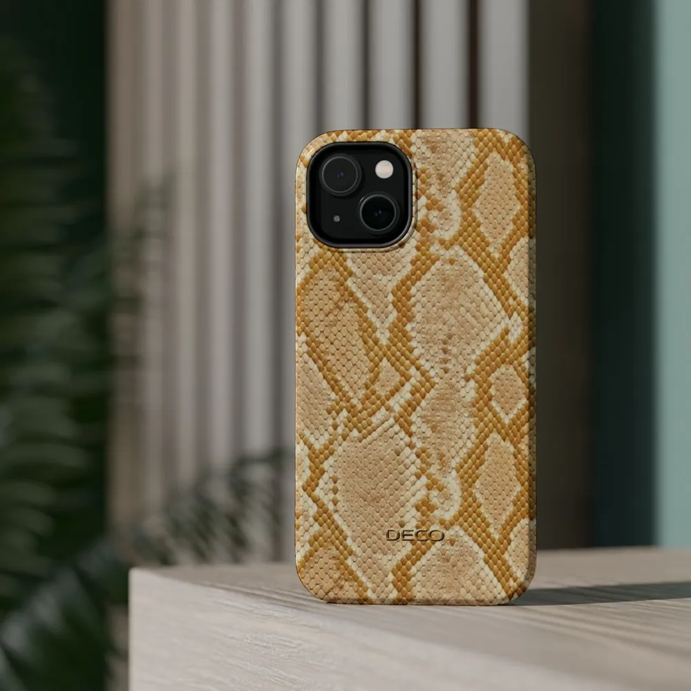 Albino Python Snake Skin MagSafe Impact-Resistant Phone Case