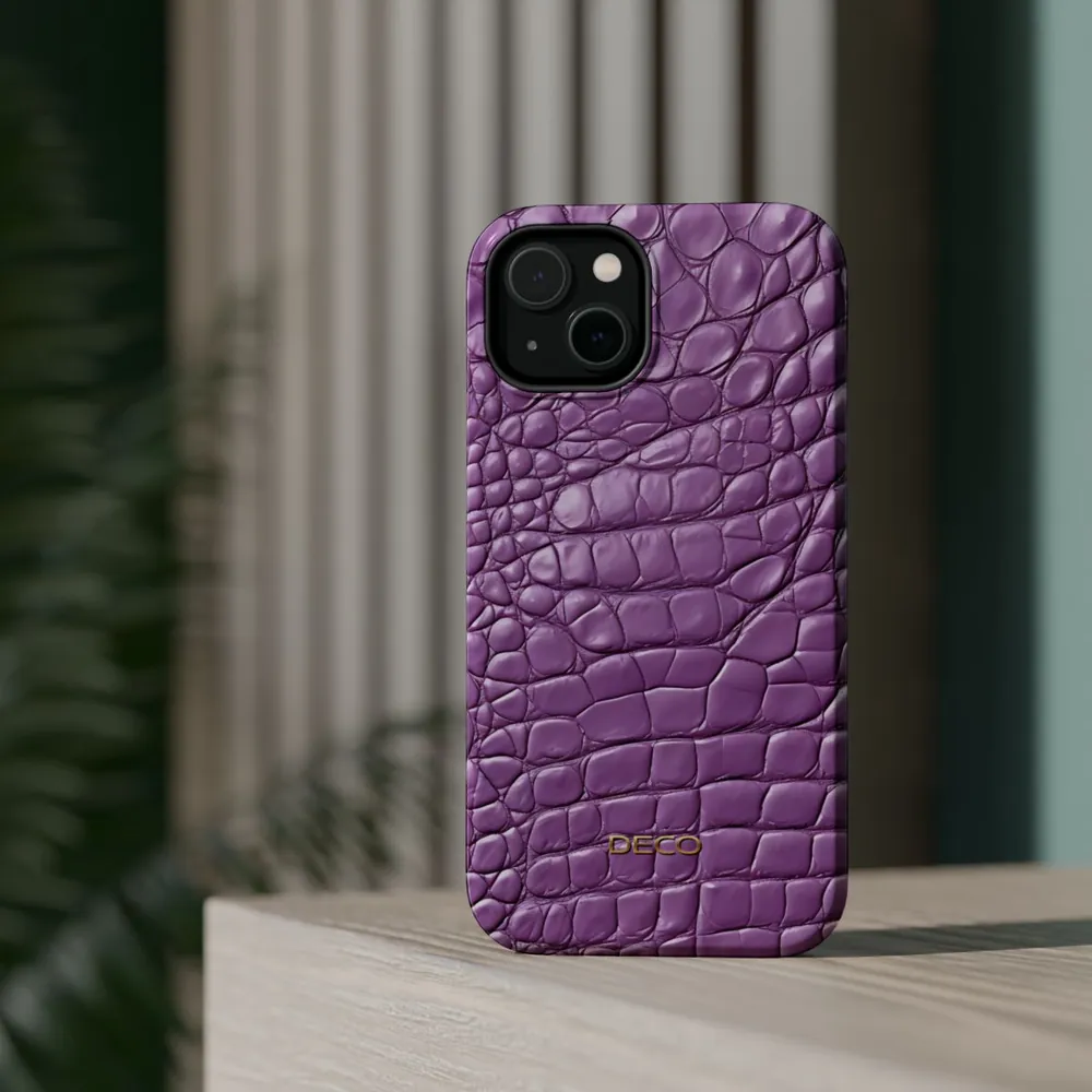 Lavender Alligator Skin MagSafe Impact-Resistant Phone Case