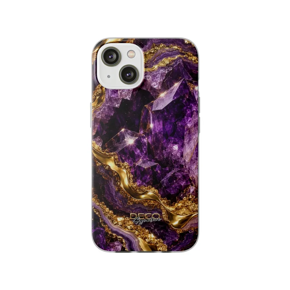 Luxury Amethyst & Gold DECO Signature Phone Case